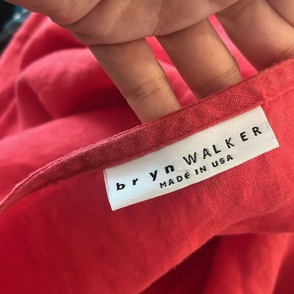 Bryn Walker 2-Piece Linen Set, Red, size L - Picture 6 of 12